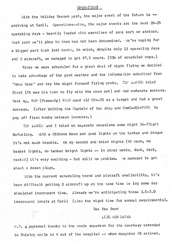 December 1962 Newsletter