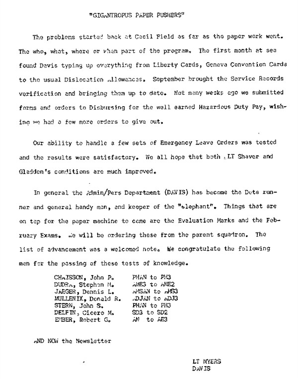 October 1965 Newsletter