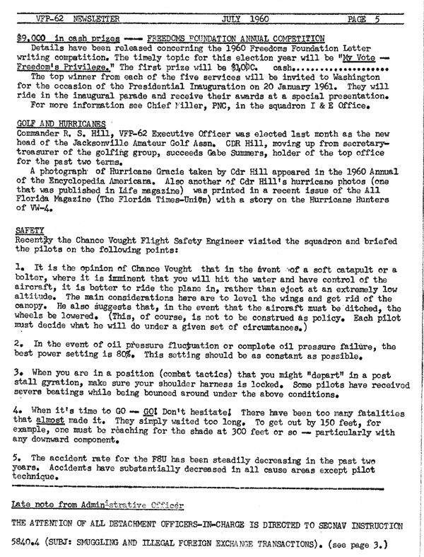 July 1960 Newsletter