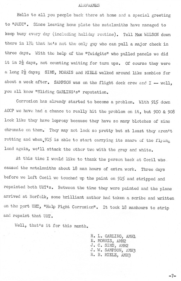 August 1962 Newsletter