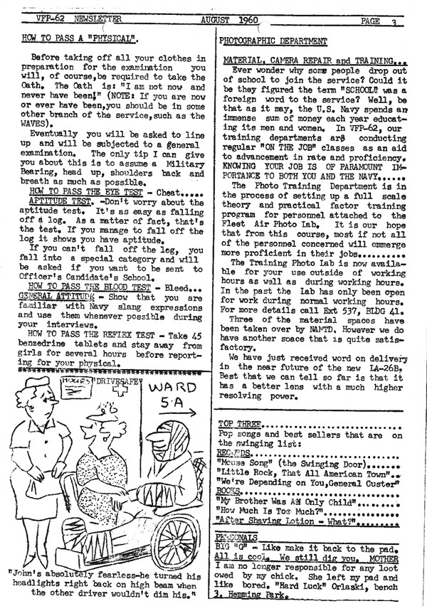 August 1960 Newsletter